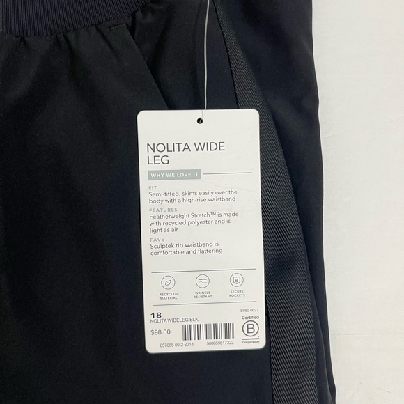 Athleta Nolita Wide Leg Pant Black Size 18 New with Tags - Picture 4 of 12